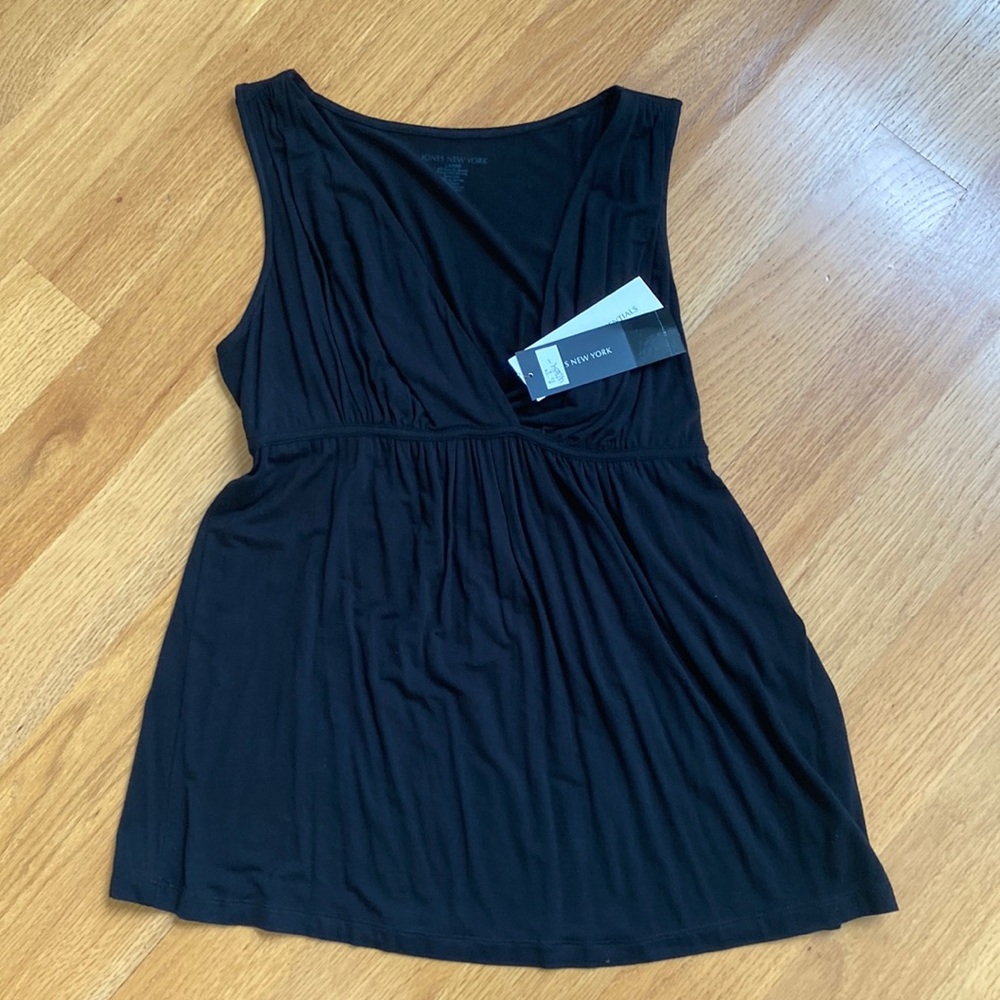 NWT black V neck top
